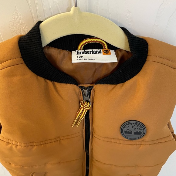 Timberland Tan Puffer Vest 12 M Great Condition Zip Up - Picture 4 of 5